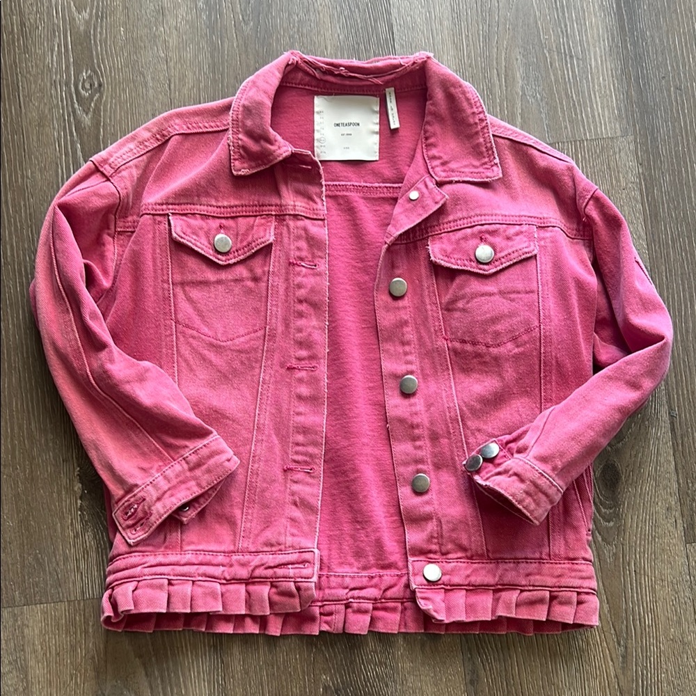 One teaspoon Pink Kids Denim Jacket size 9-10